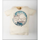T-shirt i ekologisk bomull med kattmotiv i gult. 12-18 månader